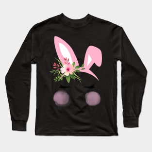 Cute Easter Bunny Face T Shirt for Mom Mama Adult Teen Girl Long Sleeve T-Shirt